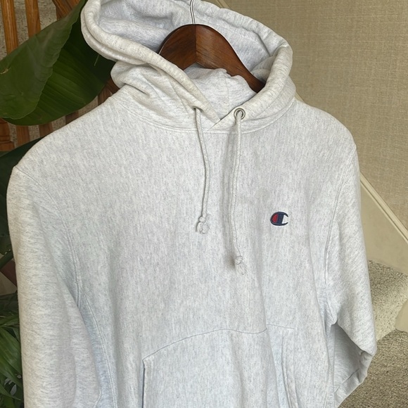Champion Reverse Weave Classic Heather Gray Chunky Hoodie - Picture 2 of 7